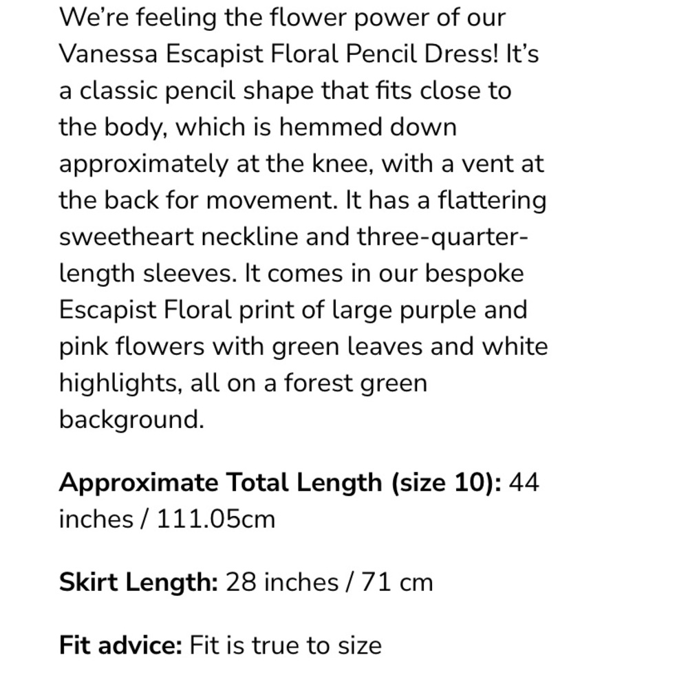 Floral Pencil Dress by Collectif - Picture 7 of 12